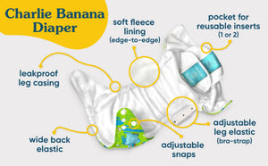 Reusable Cloth Diaper: One Size with Fleece (Pack of 1) - White