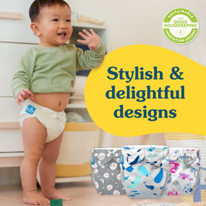 Reusable Cloth Diaper: One Size with Fleece (Pack of 1) - Hello Sunshine