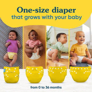 Reusable Cloth Diapers: One Size with Fleece (Pack of 5) - Pastel Pink