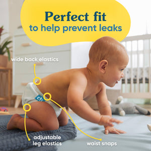 Reusable Cloth Diaper: One Size with Fleece (Pack of 1) - CB Leaf