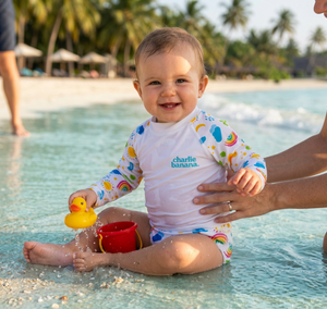 Rash Guard White + Hello Sunshine