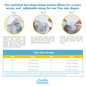 Reusable Cloth Diaper: One Size with Fleece (Pack of 1) - White