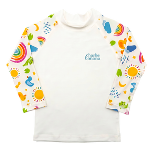 Rash Guard White + Hello Sunshine