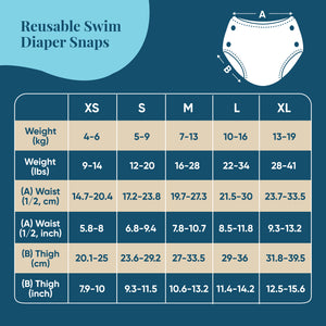 Reusable Swim Diaper Snaps - The Vikings